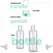 Gourde verre 1000 ml FLOWER OF LIFE