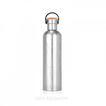 Bouteille isotherme inox 500 ml Label'Tour - ELEPHANT NOIR