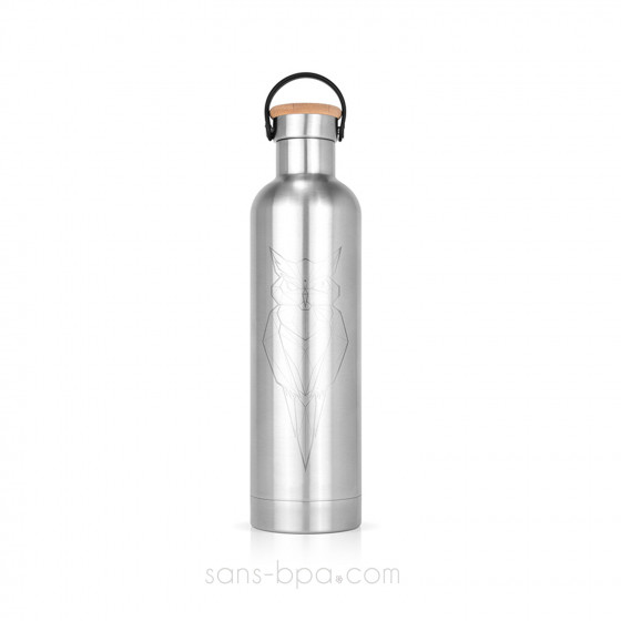 Bouteille isotherme inox 500 ml Label'Tour - ELEPHANT NOIR