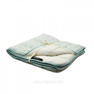 Couverture bébé matelassée coton bio - Flower