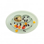 Assiette antidérapante Mini Mat - Gris clair