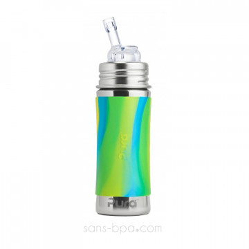 Biberon paille inox 325 ml - Nature