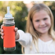 Biberon paille inox 325 ml anti-fuite