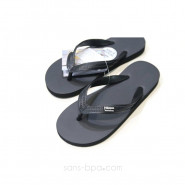 Tongs naturelles BAMAKO (noir) . HIPPOBLOO