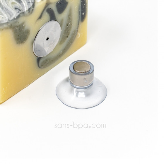 Ventouse porte savon aimanté