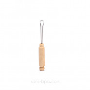 ESCURETTE cure-oreille réutilisable inox & bois