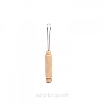 ESCURETTE cure-oreille réutilisable inox & bois