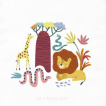 Serviette élastiquée coton - LION