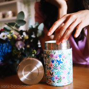 Boite repas isotherme 100% inox FLORA BLEU - 650 ml