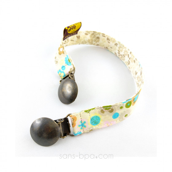 Attache serviette & doudou - BEIGE FLEURI