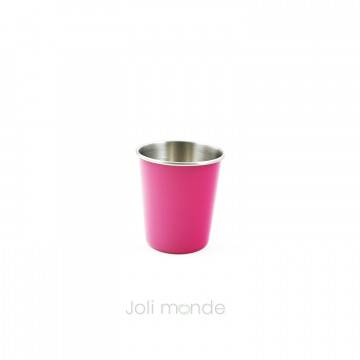 La P'tite timbale inox 180ml - Color - Framboise - JOLI MONDE