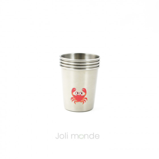 Lot de 4 P'tites timbales inox 180ml - LA MARINA