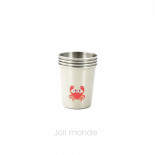 Lot de 4 P'tites timbales inox 180ml - LA MARINA