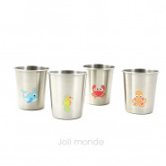 Lot de 4 P'tites timbales inox 180ml - LA MARINA