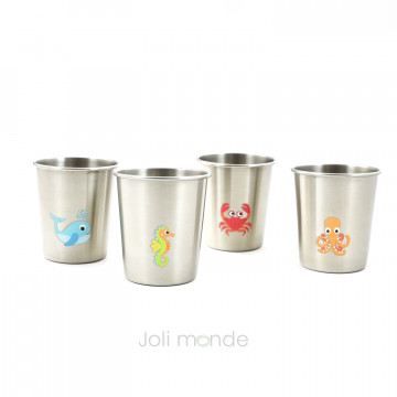 Lot de 4 P'tites timbales inox 180ml - LA MARINA 2