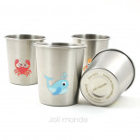 Lot de 4 P'tites timbales inox 180ml - LA MARINA