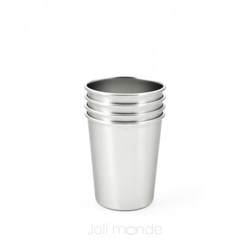Lot de 4 P'tites timbales inox 200ml - CLEAR - JOLI MONDE