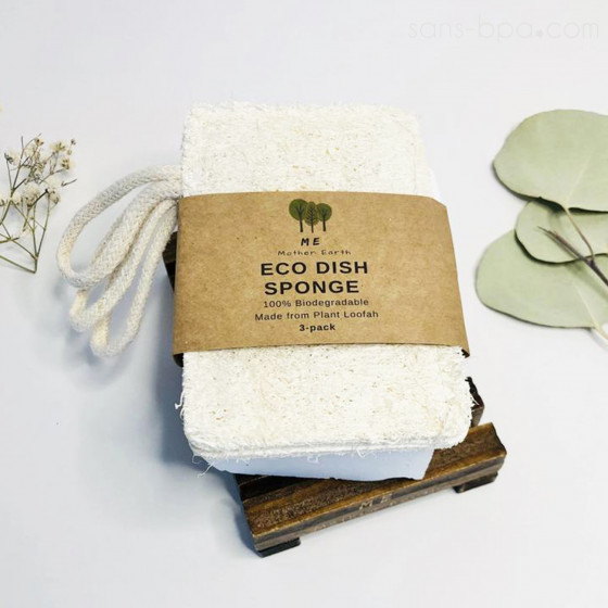 Lot 3 éponges luffa à récurer compostables