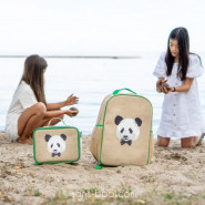 Cartable maternelle lin enduit Panda