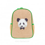 Cartable maternelle lin enduit Panda