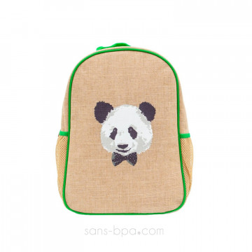 Cartable maternelle lin enduit Panda
