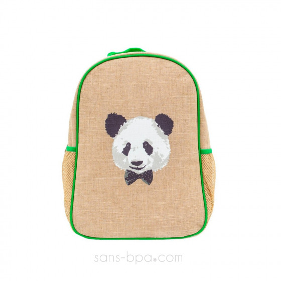 Cartable maternelle lin enduit Panda