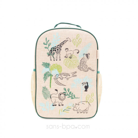 Cartable maternelle lin enduit SAFARI