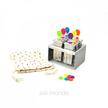 Ensemble 6 moules à glaces inox MINI EXQUIMO 45ml - JOLI MONDE