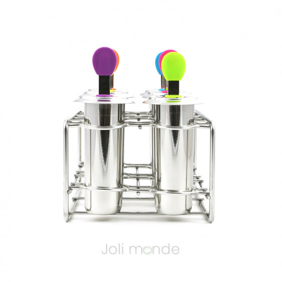 Ensemble 6 moules à glaces inox TUBULUS 85ml