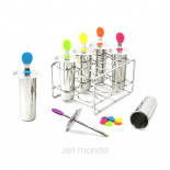 Ensemble 6 moules à glaces inox TUBULUS 85ml