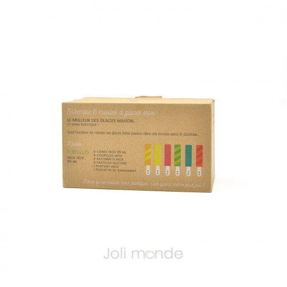 Ensemble 6 moules à glaces inox TUBULUS 85ml