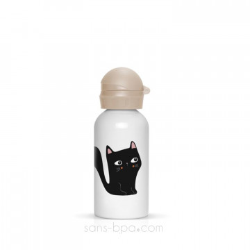 Gourde inox 400ml Zabeil - CHAT NOIR