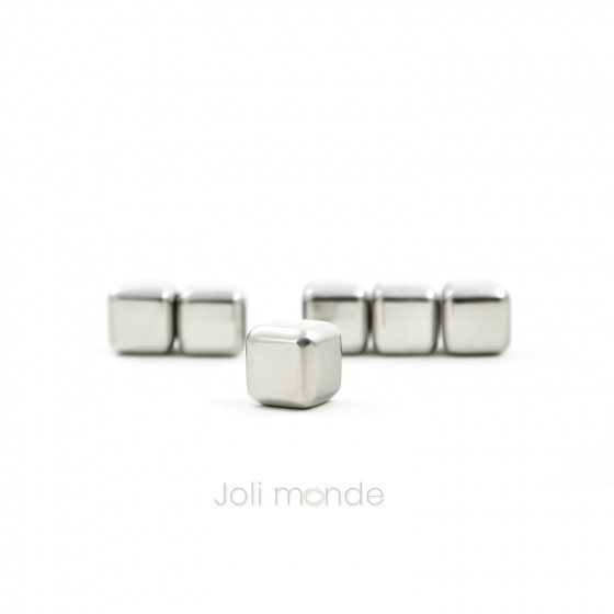 Ensemble 6 glaçons cubes INOX