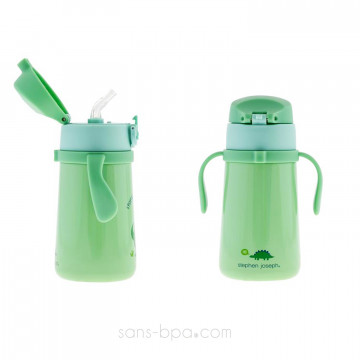 Gourde paille inox isotherme poignée 360ml - Dino Stomp 2