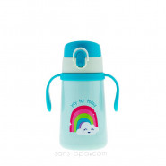 Gourde paille inox isotherme poignée 360ml - Dino Stomp