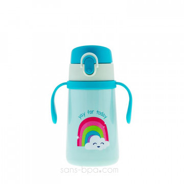 Gourde paille inox isotherme poignée 360ml - Dino Stomp