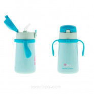 Gourde paille inox isotherme poignée 360ml - Dino Stomp