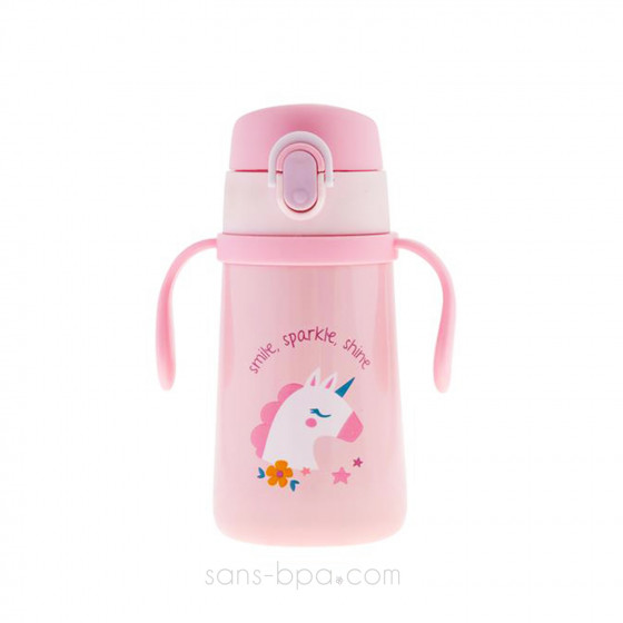 Gourde paille inox isotherme poignée 360ml - Rainbow