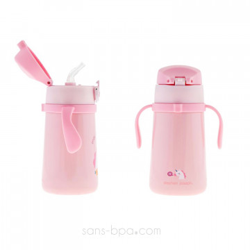 Gourde paille inox isotherme poignée 360ml - Rainbow 2