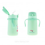 Gourde paille inox isotherme poignée 360ml - Licorne