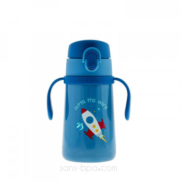 Gourde paille inox isotherme poignée 360ml - Sloth