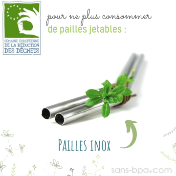 Lot 2 pailles inox COURTES - Semaine Européenne de la Réduction des Déchets