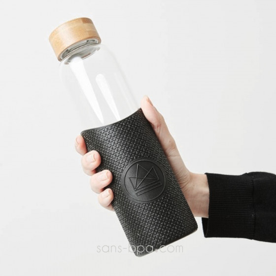 Gourde verre & silicone 550 ml  BLACK