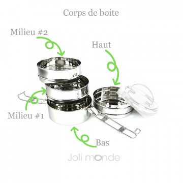 Corps de boite de rechange pour Tiffin rond 4 étages - Joli Monde 2