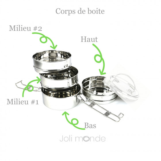 Corps de boite de rechange pour Tiffin rond 4 étages - Joli Monde