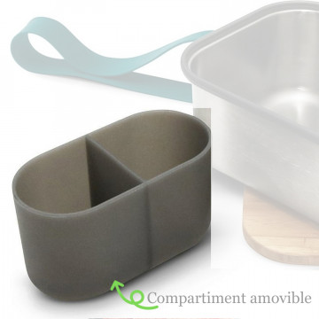 Compartiment amovible de rechange pour les boites sandwich Box - Bois & inox - 1250 ml - Océan - Black & Blum