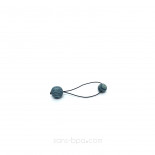 Élastique à cheveux Billes de bois - ZigZag bleu