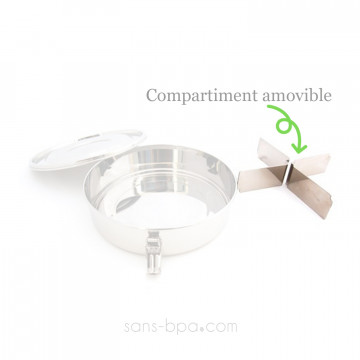 Compartiment amovible de rechange pour boite inox compartiments diam 19cm  - Onyx