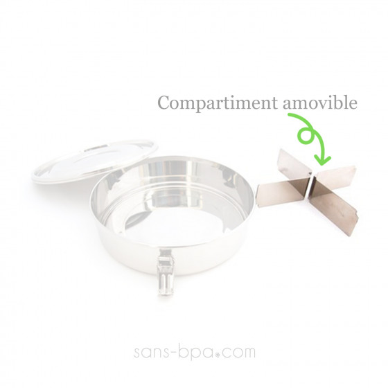 Compartiment amovible de rechange pour boite inox compartiments diam 19cm - Onyx