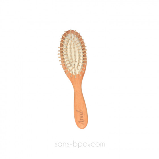 Brosse à cheveux bébé avec picots en bois